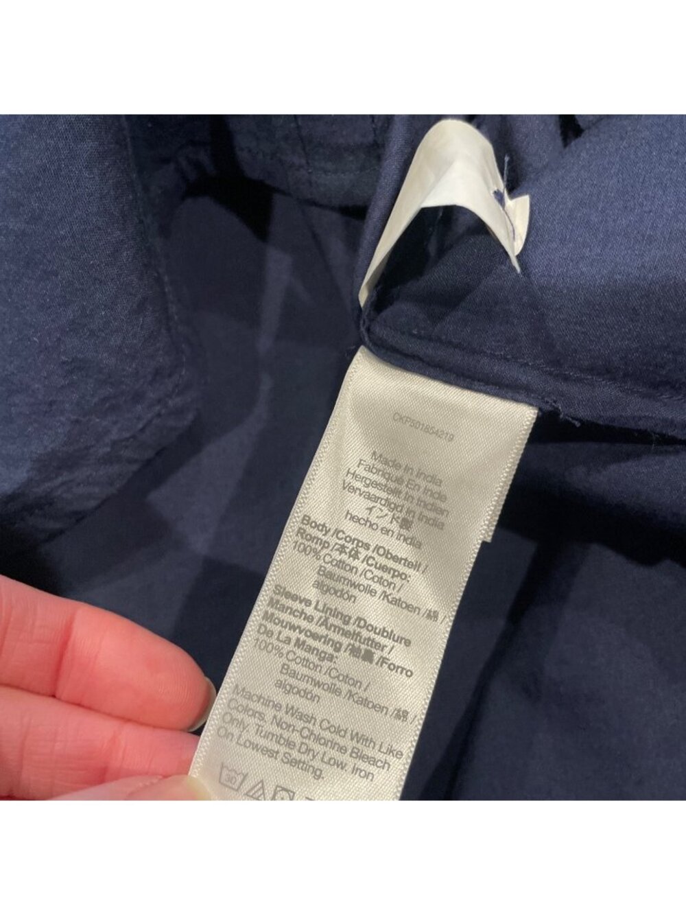 NWT Madewell XL Shirred Balloon-Sleeve Top Navy Blouse Cotton Voile Button Front - Picture 9 of 11